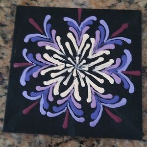 Hand Painted Mandala 4"x4" wood square